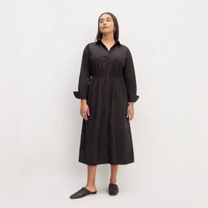 NWT Everlane The Supima Cotton Midi Shirt Dress Long Sleeve Size XS